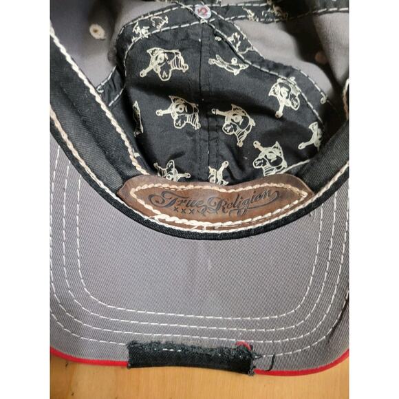 Vintage TRUE RELIGION Distressed Y2K Plaid Buddha Baseball Cap Trucker Hat HTF! - Picture 5 of 7